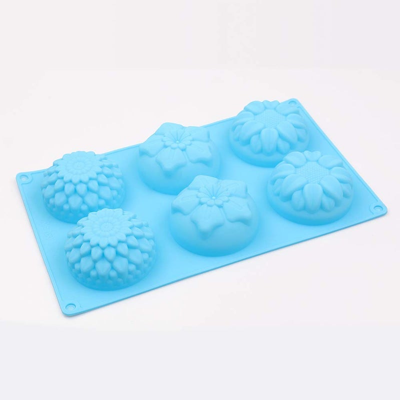 homEdge 6-Cavity Silicone Flowers Shaped Mold, Set of 3PCS Non Stick Silicone Mixed Sunflowers, Daisy Mold for Candy Chocolate Jelly, Ice Cube â€“ 3 Styles Flowers - Image 5